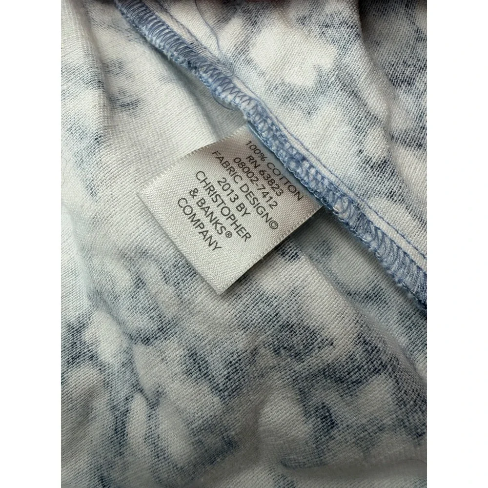 CJ Banks Blue Abstract Pebble Print Cotton Button Front Jacket Womens Size XL